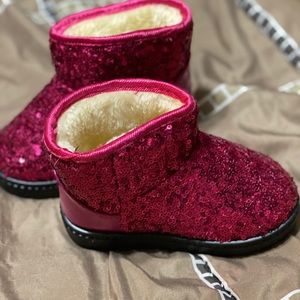 Hot pink glitter boots toddler size 7